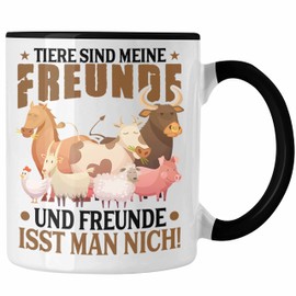 Trendation - Veganer Tasse Geschenk Spruch Vegan Geschenkidee Lustiger Spruch Vegane Lebensweise Veganerin (Schwarz)
