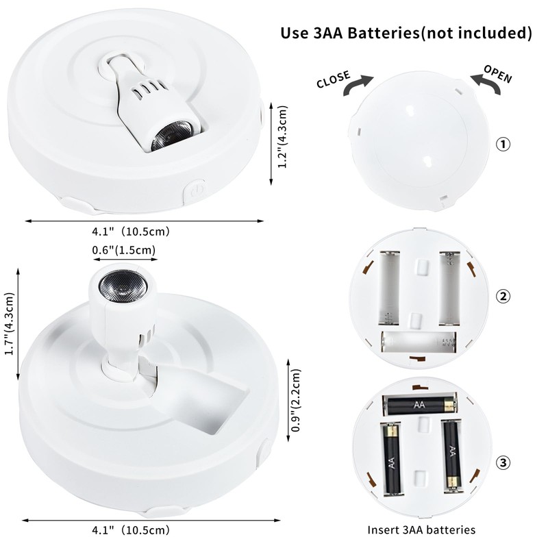HOFUY 4 Pack Wireless LED Spotlight Battery Operated Picture Puck