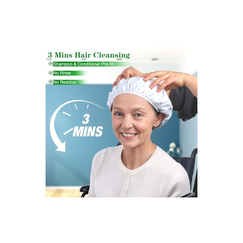 Gorros Champú Enjuague Bestlink Paquete Agua Pacientes Postrados Cama Ancianos