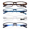 TERAISE 4 pairs Anti-blue Light Computer Reading Glasses with Spring