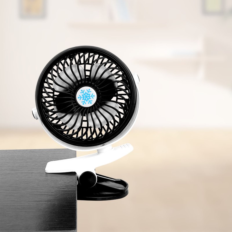 Portable Mini USB Table Fan Rechargable Battery Clip On Desk