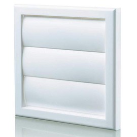 Blauberg Fans DECOR155X155/100GWHITE Decor White Grille 100mm-4 inch External Ducting Air Vent with Round Spigot and Non-Return Gravity Shutters, 100mm