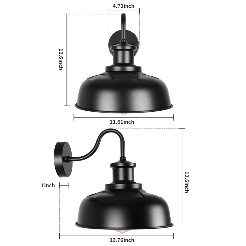 Diyel Solar Barn Light for Outside, Gooseneck Outdoor Wall Lights