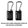 Master Lock Pack of 2 Set Your Own Combination TSA