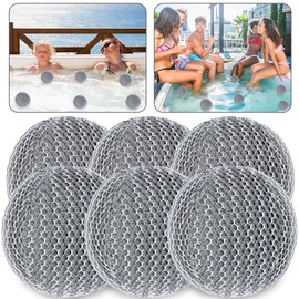JULMELON Hot Tub Scum Absorber, 6 Pack Spa & Pool Scum Eliminating Balls Reusable Hot Tub Oil Absorbing Sponge Washable Scum Floating Filter to Keep Water Clear for Pool Bath Hot Tub Accessories(Gray)
