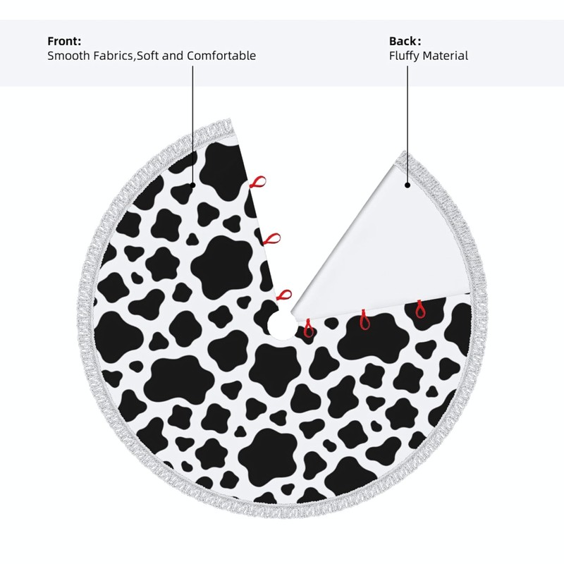 Cow Print Tree Skirt - Rustic Farmhouse Christmas Decor, Cozy