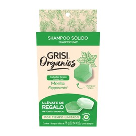 Shampoo Sólido con Menta para Cabello Graso, 75gr