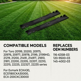 Oklantox 116-6358-03 Mower Blades for Toro TimeMaster 30 Inch Deck, Replace 120-9500-03 145-4002-03, Fits Toro TurfMaster & Exmark ECKA30, Mulching Blades 4 Pack