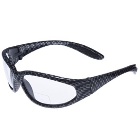 Spits Eyewear Hercules Bifocal Safety Glasses (Frame Color: Carbon Fiber Look With Foam Padding, Lens Option: Clear 2.50 Bifocal)