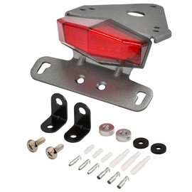 DIRTFREAK F5839 DR-Z400S '00-21 DR-Z400SM '04-21 MOTO RED EDGE ALUMINUM HOLDER KIT SPECIALLY DESIGNED FENDERLESS LIGHTWEIGHT WITH LICENSE PLATE LIGHT 0.3 inch (8 mm) HOLE Turn Signal Stay Included Red Lens, Dirt Freak
