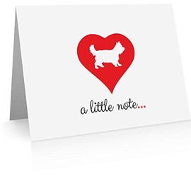 Yorkie Note Cards (24 Fold-over Cards and Envelopes) Terrier Dog Breed Notecards