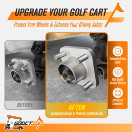 GODCTSUP Golf Cart Front Wheel Hub Assembly for Club Car DS&Precedent 2003-Up, Tempo 2018-Up Gas or Electric Carts, Club Car Front Wheel Bearings with Dust Cover, OEM# 102357701, 2PCS