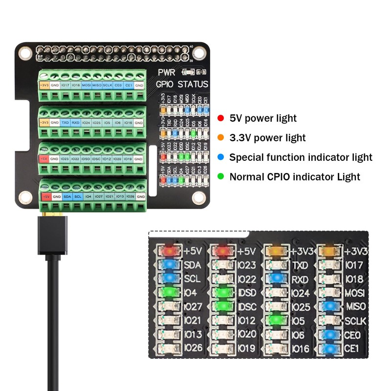 APKLVSR Screw Terminal Block Breakout Board Hat for Raspberry Pi