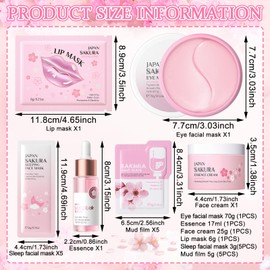 UOY Sakura Skin Care Set, 63 Pieces Sakura Face Care Set for Girls and Women, Moisture Sakura Skincare Set, Day Cream and Night Cream Skincare Set
