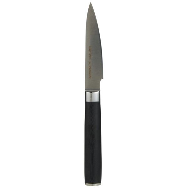 Samura MO-V Professional Vegetable Knife Ultra Sharp Small Japanese Made of 8 Stainless Steel 3.5" Blade with G10 Carbon Handle Paring Knife Kitchen Knife Chef's Knife