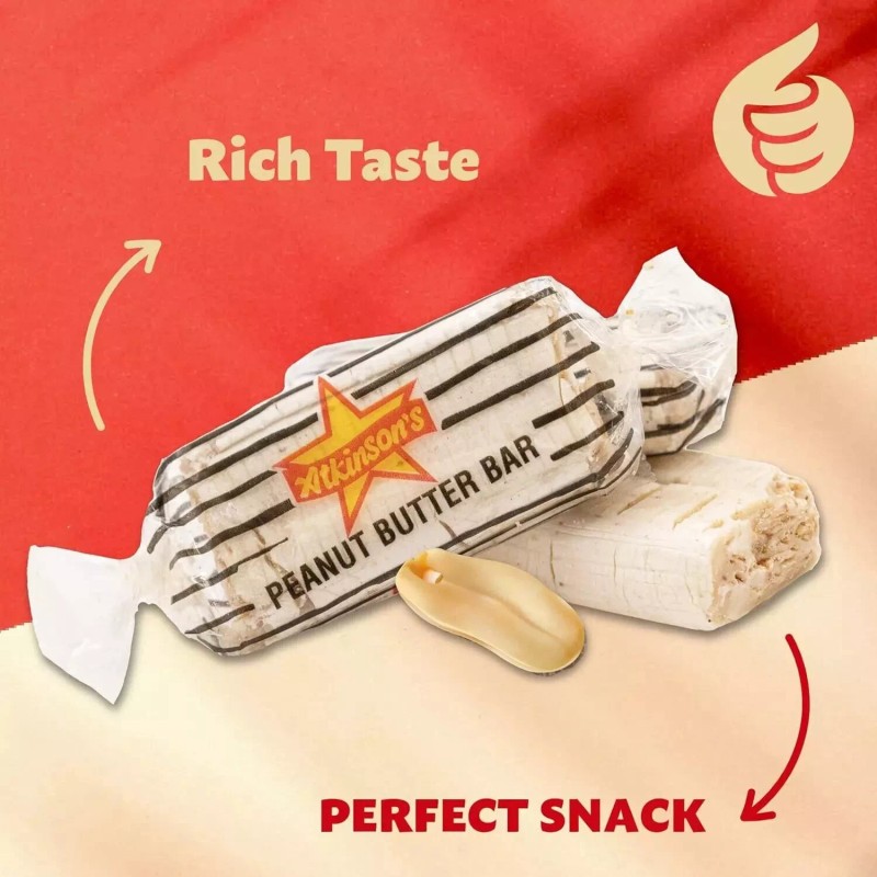 ATKINSON'S Peanut Butter Bars Old Fashioned Bulk Delicious Candy (4