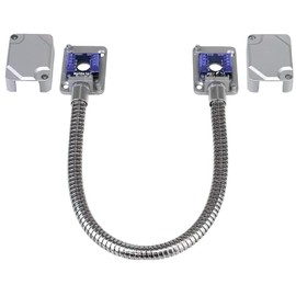Seco-Larm SD-969-T15Q/S Armored Door Cord/Pre-Wired Terminal Blocks and Removable Covers, Silver, Designed to Carry Wiring to Conduct Power to Electric Locks or Access Systems, Surface-Mounted