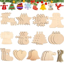 Crafts Christmas, 86 Pieces Craft Set Christmas, Wooden Pendants Christmas, Christmas Decoration, Crafts Children Christmas Crafts, Pendant Christmas Tree Wood for Christmas Painting DIY Decoration