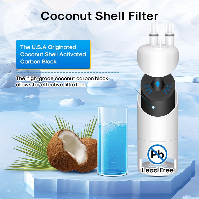 EXCELPURE WHR1RXD1 Replacement for EDR1RXD1 Refrigerator Water Filter, Everydrop® Filter