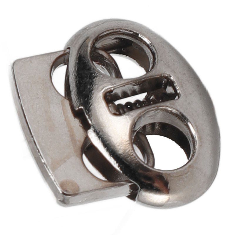 30pcs Metal Cord Lock End Toggle Double Hole Spring Stopper