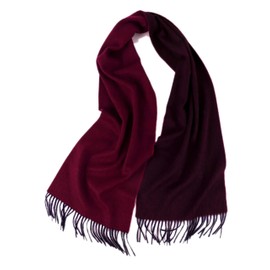 Prettystern Unisex 2-Colour Cashmere Reversible Fringe Scarf, Blue Red F21