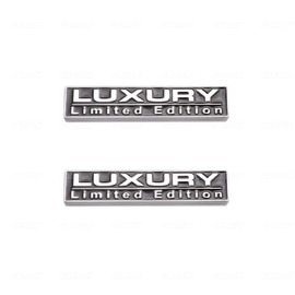 CARRUN 2 Pcs Luxury Limited Edition Emblem Auto Racing Sport 3D Badge Rear Trunk Sticker Side Fender Decal (Silver Black), CR-2Luxury