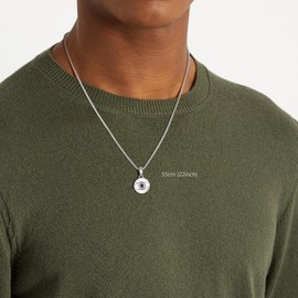 GAVU Gold-Plated Men's Stainless Steel Necklace with Evil Eye Pendant, Gemstone, No Gemstone