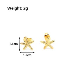 Gold Small Starfish Stud Earrings for Women Minimalist Hypoallergenic Cute Sea Star Earring Dainty Tiny Earrings Ocean Beach Jewelry Accessories