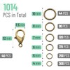 Mr. Pen- Open Jump Rings, Bronze, 1014 Pcs, 6 Sizes