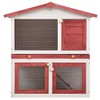 CHARMMA Outdoor Rabbit Hutch 3 Doors Red Wood-Red-14.81KG