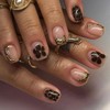 SINHOT Square Press on Nails Short - Leopard Print Fake