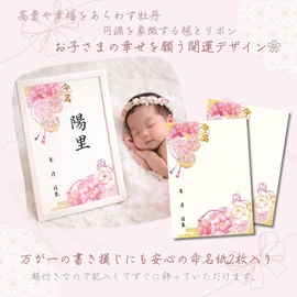 Namepad, Framed, Write Yourself A4 Name Paper, Set of 2, Girls, Peony Hanagu, Japanese Style, Floral, Reiwa 8, 2026