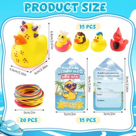 110 Pieces Cruise Rubber Ducks Hiding Kits Includes 35Pcs Cruising Duck 35 Cruising Ducks Tags 40 Rubber Bands for Cruise Ship Duck Ducking Essentials