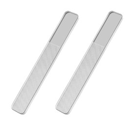 2 Pcs Glass Nail Files, Crystal Glass Nail Buffer Files with Protective Case, Nail Care Tools for Home and Salon Use (Square)