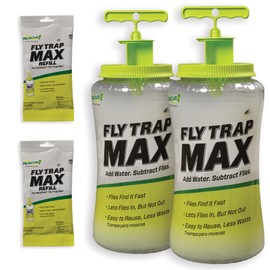 RESCUE! Fly Trap Max Bundle – Large Reusable Outdoor Fly Trap & Refill Bundle - 2 Traps + 2 Refills
