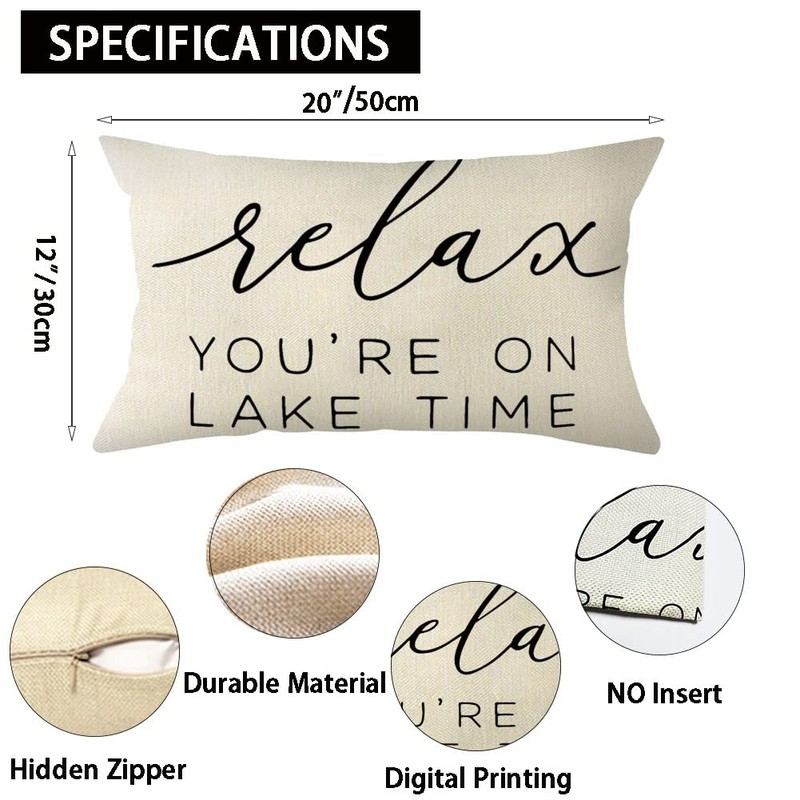 Ogiselestyle Relax You're on Lake Time Throw Pillow Cover, 12