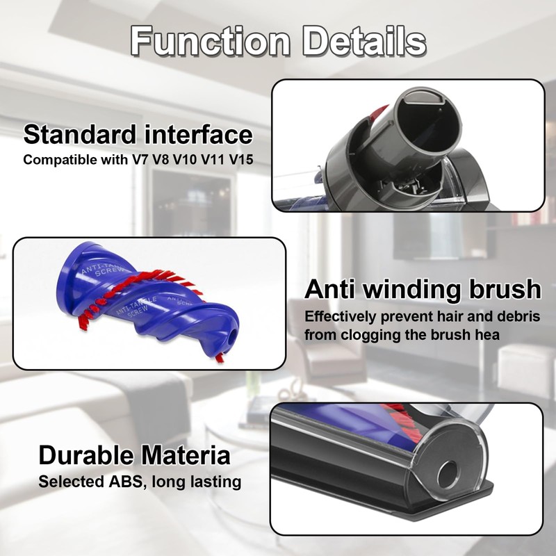 Bolan-Tech Mini Motorized Tool Brush Head for Dyson V7 V8