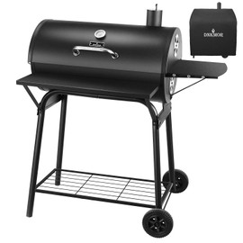 Charcoal Grills Outdoor BBQ Grill 30INCH Barrel Charcoal Grill with Side Table, 627 Square Inches, Outdoor Backyard Camping Picnics, Patio and Parties, Black by DNKMOR