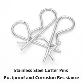 Bonsicoky 4Pcs R Clips Hitch Pins Clips, Stainless Steel Retaining Cotter Pins Spring Clip Hair Pins for Tractor, Lawn Trailer, Truck Tow Bar - M3.5 x 75mm