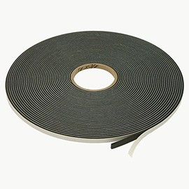 JVCC Medium-Density PVC Foam Tape [Single-Sided, Closed Cell] (SCF-02): 3/8 in. x 75 ft. x 1/8 in. Thick (Black)