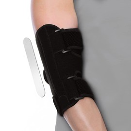 FITTOO Elbow Brace Support for Men & Women, Fully Adjustable Elbow Support with Two Removable & Firm Splints Great for Tennis & Golfers Elbow, Elbow Discomfort, Sports Protect, One Size Fits Most