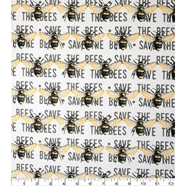 100% Cotton Flannel Fabric Sold by The Yard 1 Yard = 36 in. Length (Save The Bees)