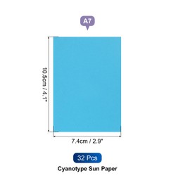 MECCANIXITY Cyanotype Paper, 32 Sheet High Sensitive Sun Print Paper Kit Blue Crafts for Adults DIY Project Art, 4.1x2.9 Inch (A7)