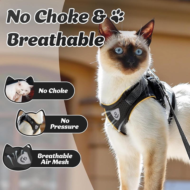 1-Pack Dog Harness- Sturdy Plastic Buckle, Adjustable Breathable Vest -