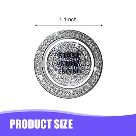 yorpyep Car Engine Start Button Sticker, Scratch-Resistant Dust-Proof Ignition Button Protection Sticker, Diamond-Encrusted Stylish Automative Switch Decoration, for Most Cars (White)