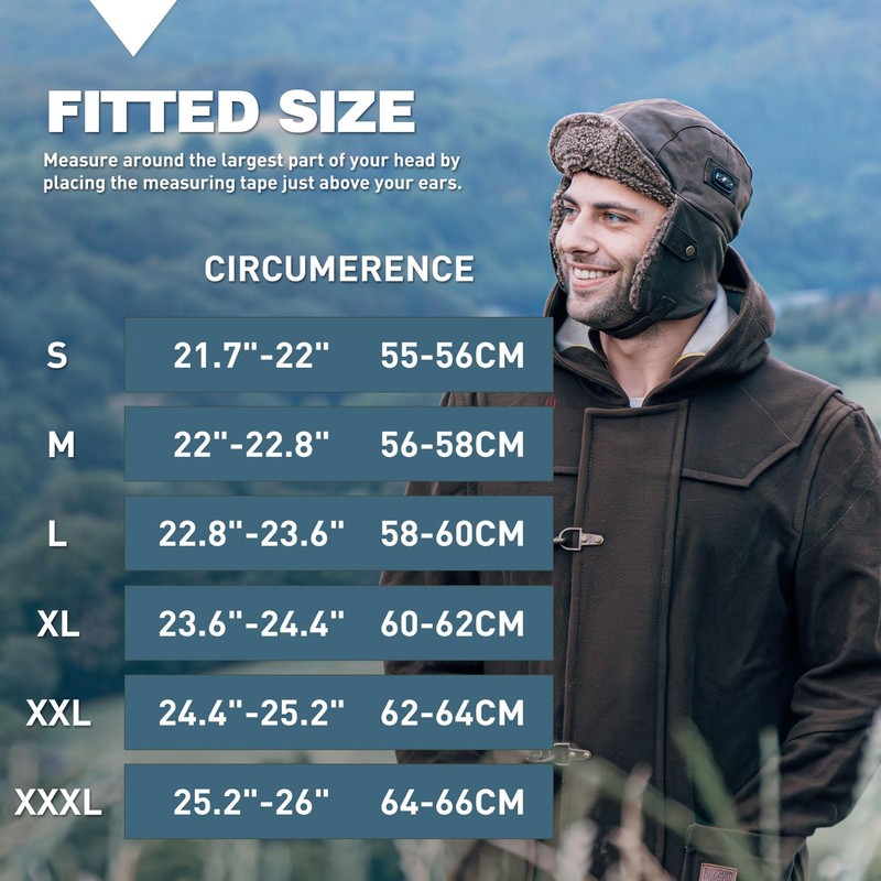 TOP-EX Winter Waterproof Trapper Hats for Men Faux Leather Aviator