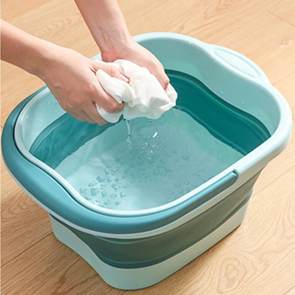 Kirdume Foldable Foot Bath with Massage, Foot Bathtub, Tank Tub, Tool Foot Spa, Foot Bath with Handle, Spa Bec for Soaking Stress Relief, Portable, Foldable