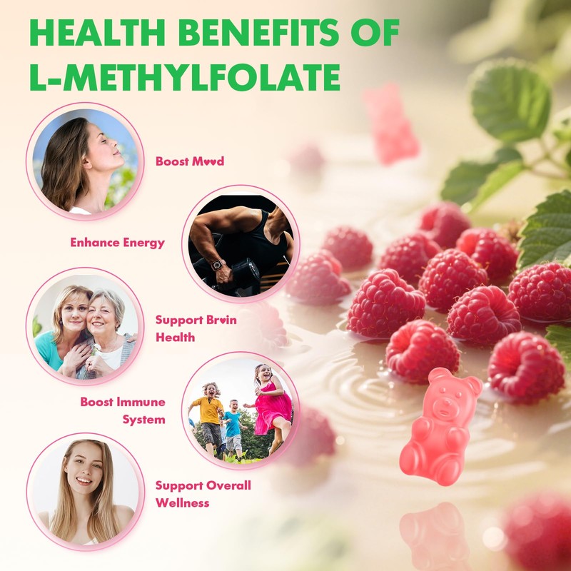 MEENCCD L-Methylfolate 15mg Gummies, Methylfolate Supplement, 5-MTHF Supplement - Active