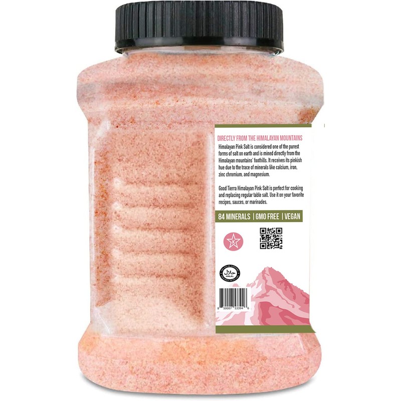 Good Tierra Himalayan Pink Salt in Jar - Extra-Fine Grain