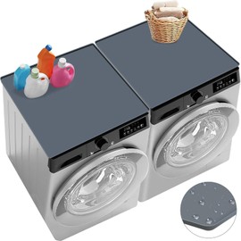 yintok 2PCS Washer and Dryer Covers for The Top, 27''x 27'' Silicone Washer and Dryer Top Protector Mat, Non-Slip Waterproof Washing Machine Cover Protector Top Load for Laundry & Kitchen